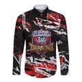 Personalized St. George Illawarra Dragons Long Sleeve Button Shirt Graffiti Grunge Abstract Urban Street Style Design