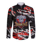 Personalized St. George Illawarra Dragons Long Sleeve Button Shirt Graffiti Grunge Abstract Urban Street Style Design