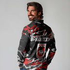 Personalized St. George Illawarra Dragons Long Sleeve Polo Shirt Graffiti Grunge Abstract Urban Street Style Design