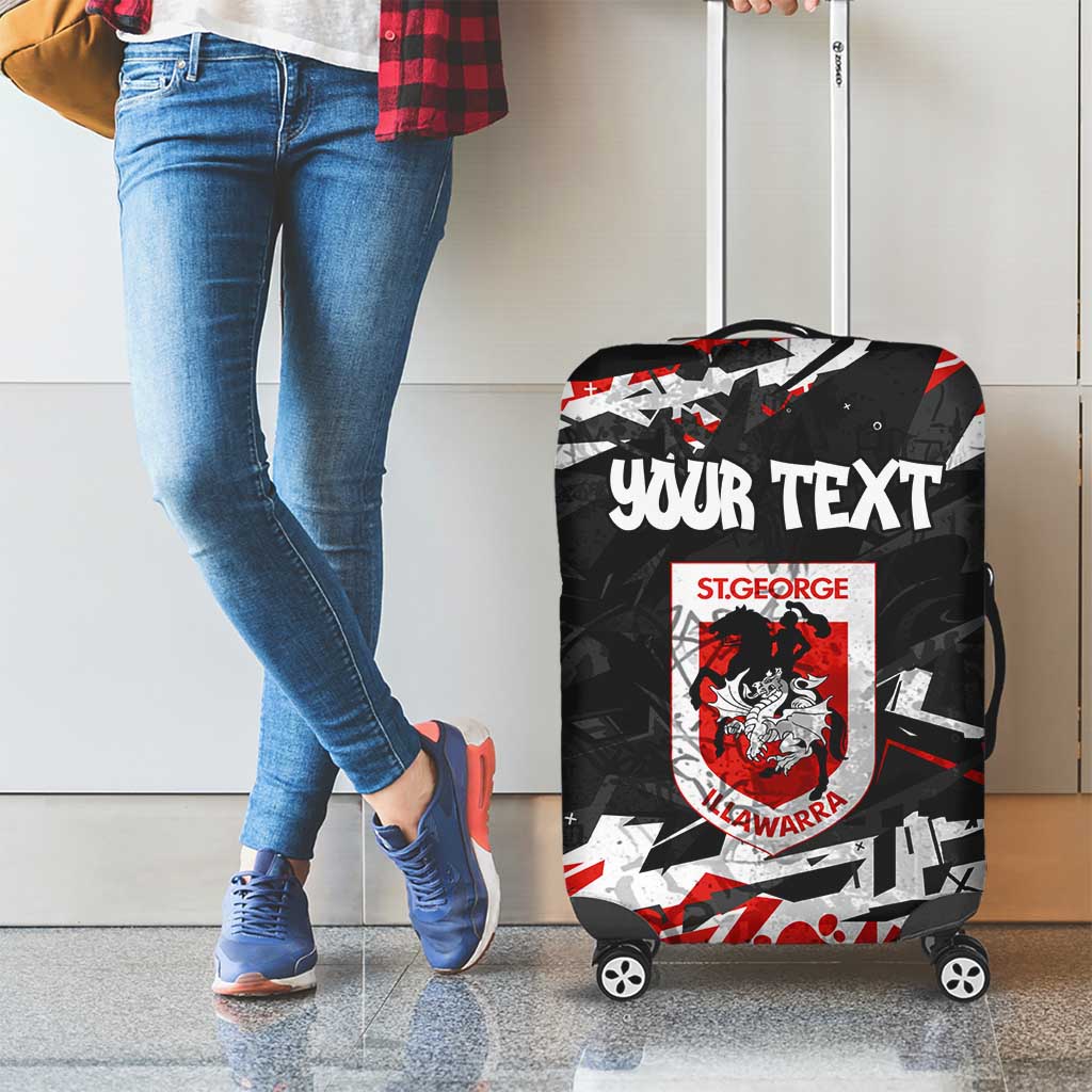Personalized St. George Illawarra Dragons Luggage Cover Graffiti Grunge Abstract Urban Street Style Design