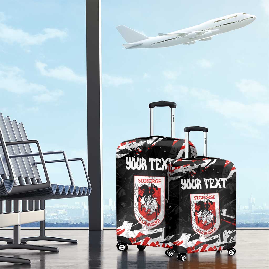 Personalized St. George Illawarra Dragons Luggage Cover Graffiti Grunge Abstract Urban Street Style Design