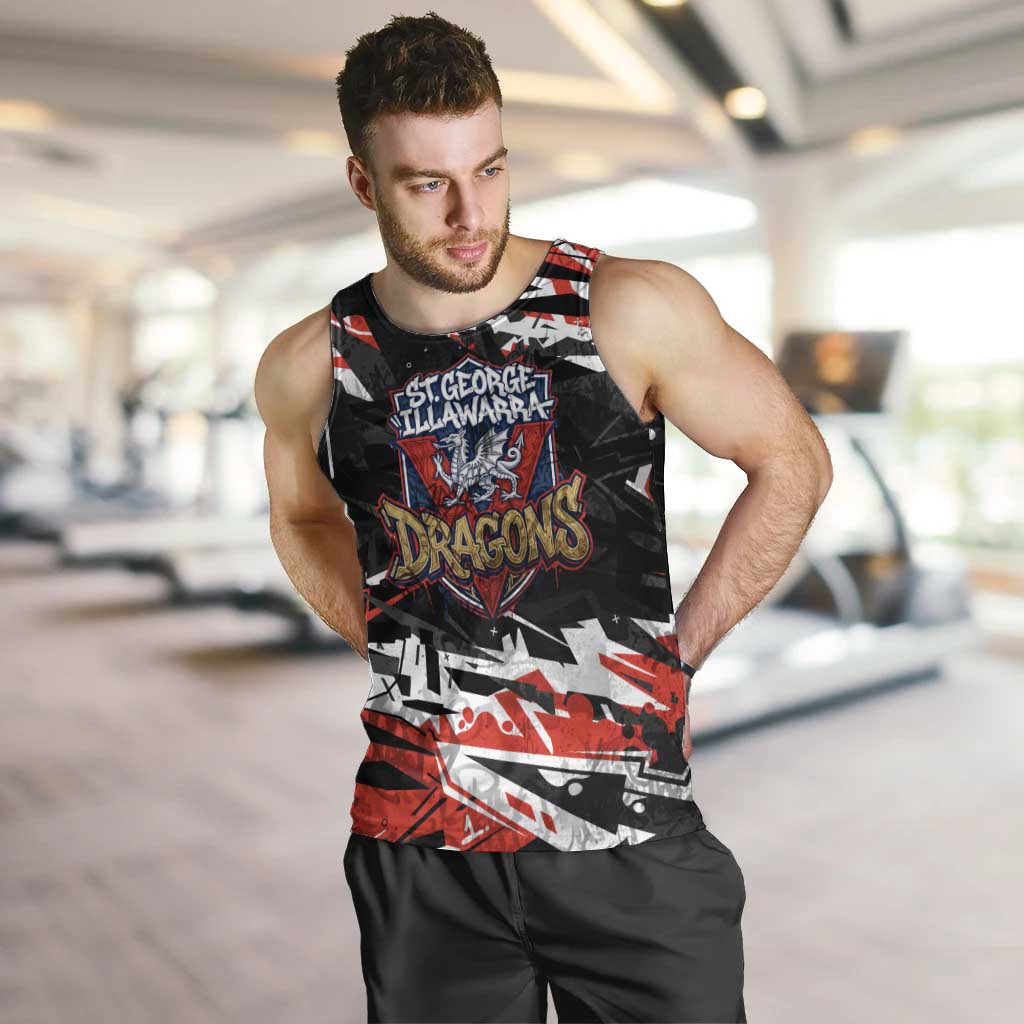 Personalized St. George Illawarra Dragons Men Tank Top Graffiti Grunge Abstract Urban Street Style Design