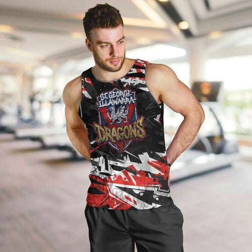 Personalized St. George Illawarra Dragons Men Tank Top Graffiti Grunge Abstract Urban Street Style Design