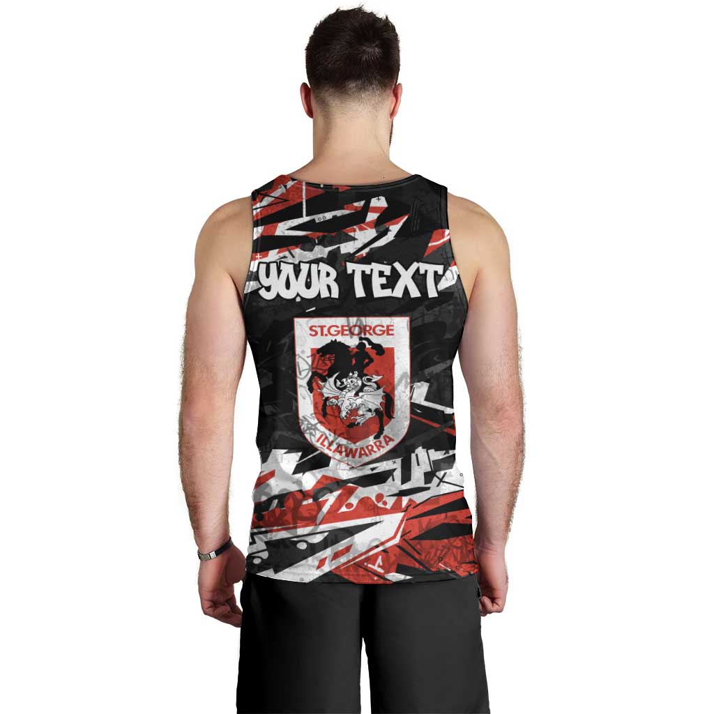 Personalized St. George Illawarra Dragons Men Tank Top Graffiti Grunge Abstract Urban Street Style Design