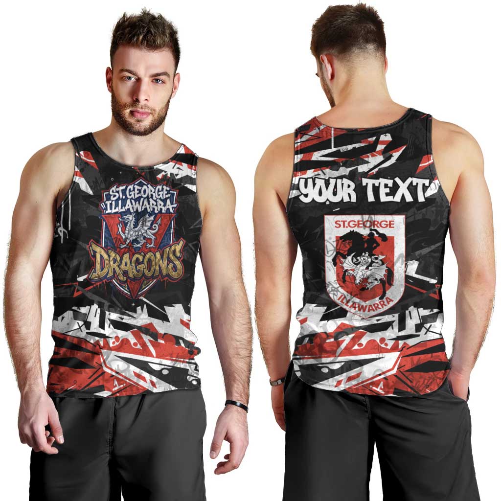 Personalized St. George Illawarra Dragons Men Tank Top Graffiti Grunge Abstract Urban Street Style Design