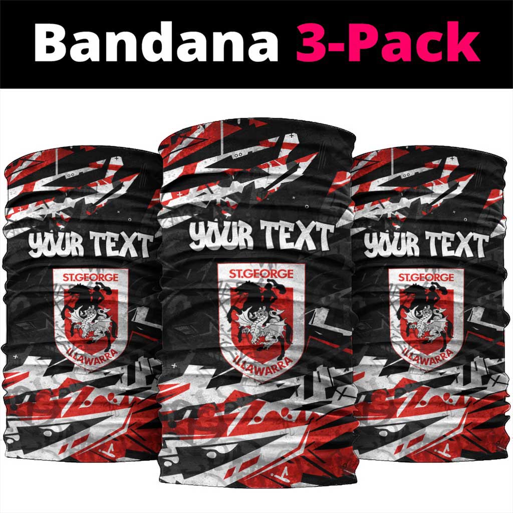 Personalized St. George Illawarra Dragons Neck Gaiter Graffiti Grunge Abstract Urban Street Style Design