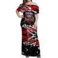 Personalized St. George Illawarra Dragons Off Shoulder Maxi Dress Graffiti Grunge Abstract Urban Street Style Design