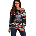 Personalized St. George Illawarra Dragons Off Shoulder Sweater Graffiti Grunge Abstract Urban Street Style Design