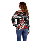Personalized St. George Illawarra Dragons Off Shoulder Sweater Graffiti Grunge Abstract Urban Street Style Design