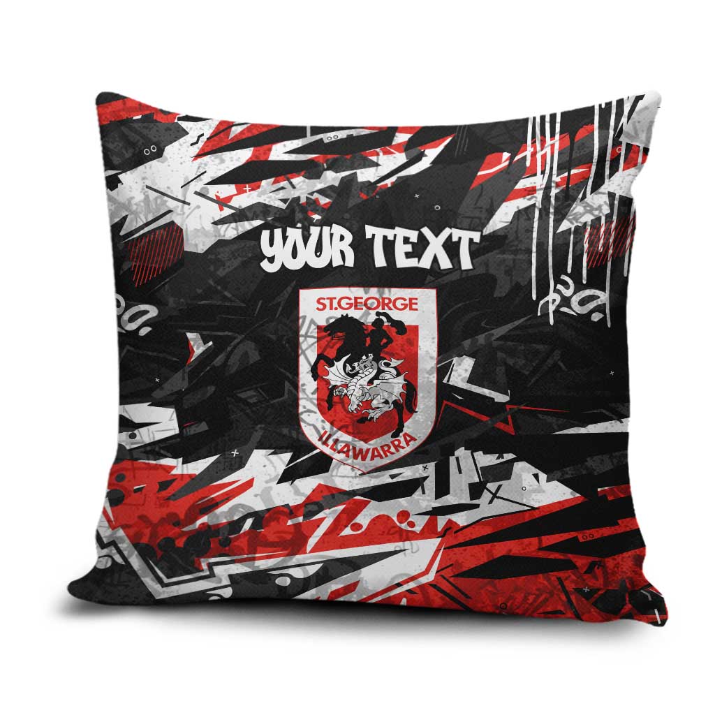 Personalized St. George Illawarra Dragons Pillow Cover Graffiti Grunge Abstract Urban Street Style Design