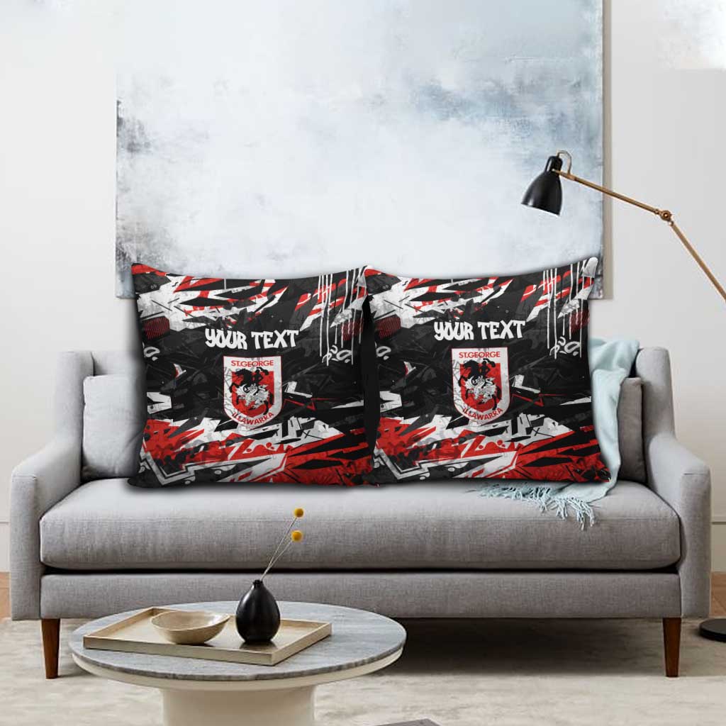 Personalized St. George Illawarra Dragons Pillow Cover Graffiti Grunge Abstract Urban Street Style Design