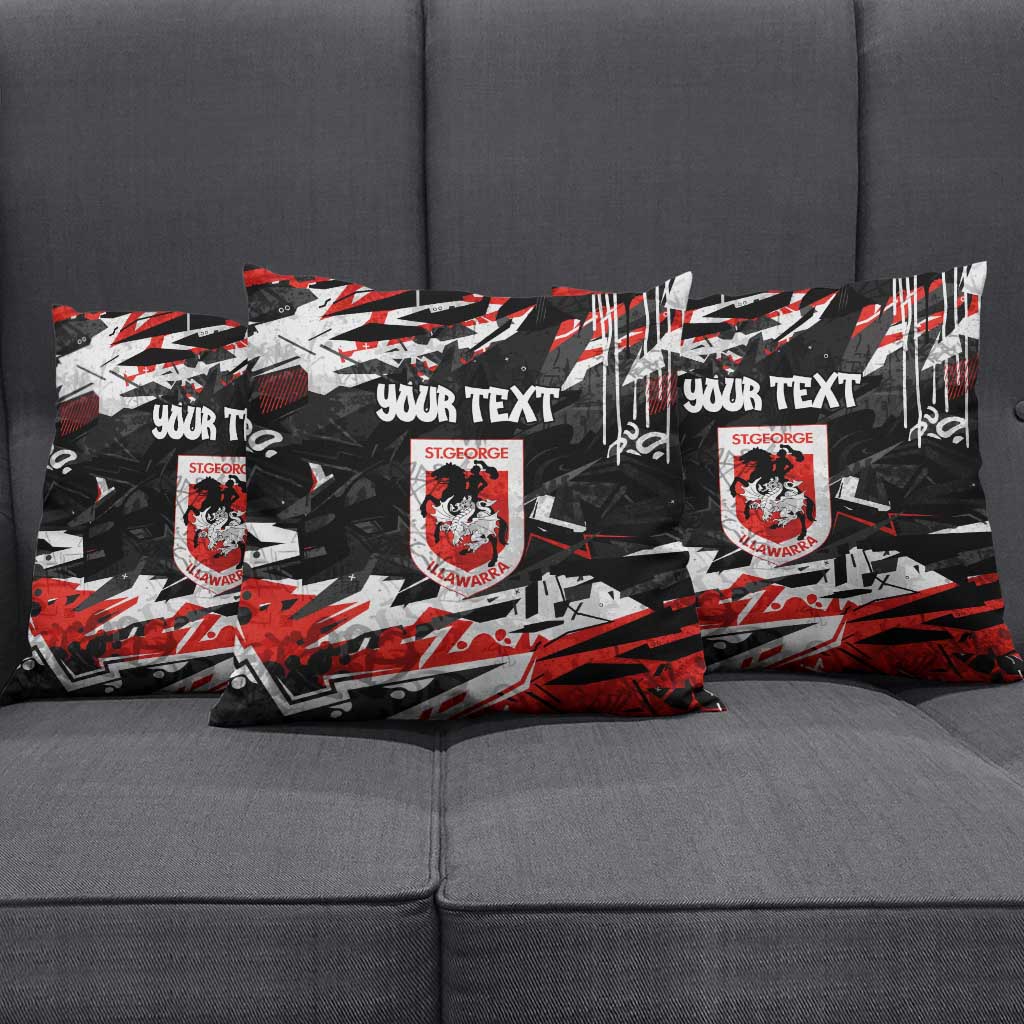 Personalized St. George Illawarra Dragons Pillow Cover Graffiti Grunge Abstract Urban Street Style Design