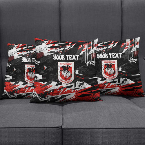 Personalized St. George Illawarra Dragons Pillow Cover Graffiti Grunge Abstract Urban Street Style Design