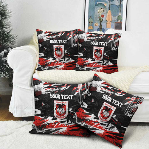 Personalized St. George Illawarra Dragons Pillow Cover Graffiti Grunge Abstract Urban Street Style Design