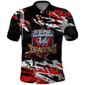 Personalized St. George Illawarra Dragons Polo Shirt Graffiti Grunge Abstract Urban Street Style Design