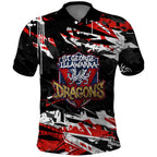 Personalized St. George Illawarra Dragons Polo Shirt Graffiti Grunge Abstract Urban Street Style Design