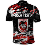 Personalized St. George Illawarra Dragons Polo Shirt Graffiti Grunge Abstract Urban Street Style Design