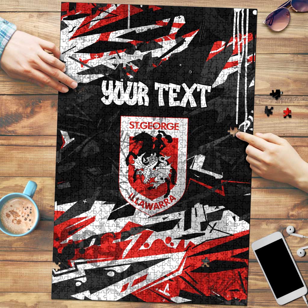 Personalized St. George Illawarra Dragons Puzzle Graffiti Grunge Abstract Urban Street Style Design