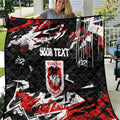 Personalized St. George Illawarra Dragons Quilt Graffiti Grunge Abstract Urban Street Style Design