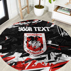 Personalized St. George Illawarra Dragons Round Carpet Graffiti Grunge Abstract Urban Street Style Design