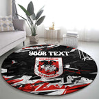 Personalized St. George Illawarra Dragons Round Carpet Graffiti Grunge Abstract Urban Street Style Design