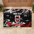 Personalized St. George Illawarra Dragons Rubber Doormat Graffiti Grunge Abstract Urban Street Style Design