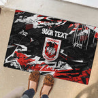 Personalized St. George Illawarra Dragons Rubber Doormat Graffiti Grunge Abstract Urban Street Style Design