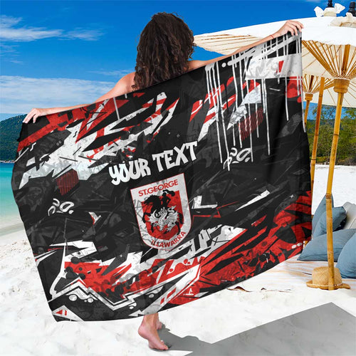 Personalized St. George Illawarra Dragons Sarong Graffiti Grunge Abstract Urban Street Style Design