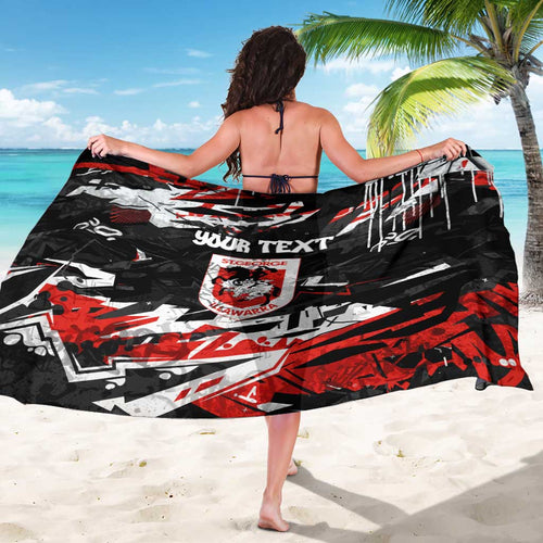 Personalized St. George Illawarra Dragons Sarong Graffiti Grunge Abstract Urban Street Style Design