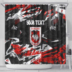 Personalized St. George Illawarra Dragons Shower Curtain Graffiti Grunge Abstract Urban Street Style Design