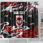 Personalized St. George Illawarra Dragons Shower Curtain Graffiti Grunge Abstract Urban Street Style Design