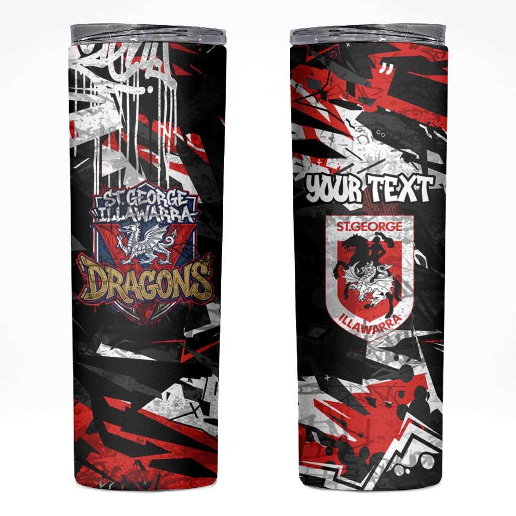 Personalized St. George Illawarra Dragons Skinny Tumbler Graffiti Grunge Abstract Urban Street Style Design