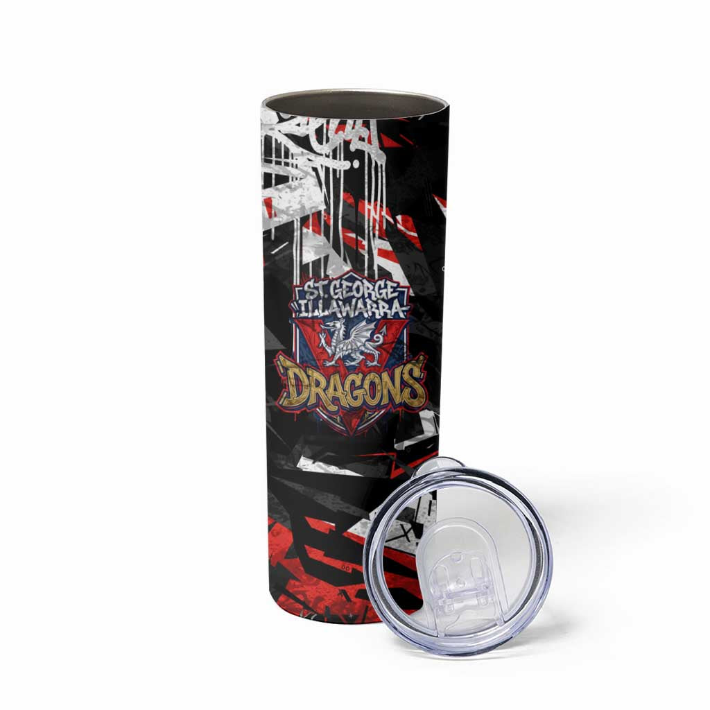 Personalized St. George Illawarra Dragons Skinny Tumbler Graffiti Grunge Abstract Urban Street Style Design
