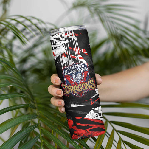 Personalized St. George Illawarra Dragons Skinny Tumbler Graffiti Grunge Abstract Urban Street Style Design