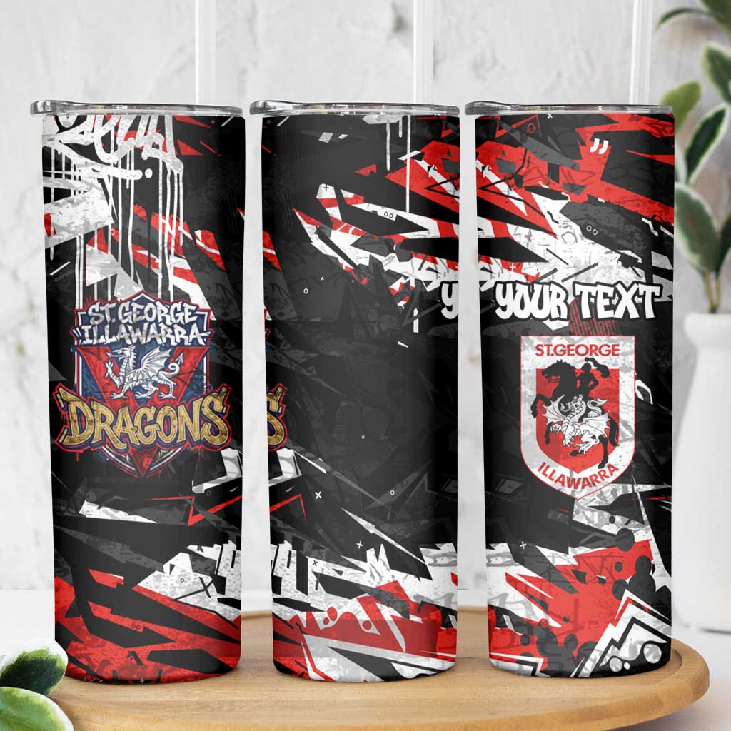 Personalized St. George Illawarra Dragons Skinny Tumbler Graffiti Grunge Abstract Urban Street Style Design