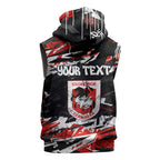 Personalized St. George Illawarra Dragons Sleeveless Hoodie Graffiti Grunge Abstract Urban Street Style Design