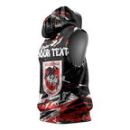 Personalized St. George Illawarra Dragons Sleeveless Hoodie Graffiti Grunge Abstract Urban Street Style Design