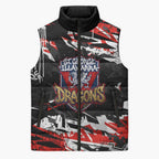 Personalized St. George Illawarra Dragons Sleeveless Puffer Jacket Graffiti Grunge Abstract Urban Street Style Design