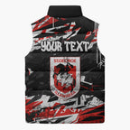 Personalized St. George Illawarra Dragons Sleeveless Puffer Jacket Graffiti Grunge Abstract Urban Street Style Design
