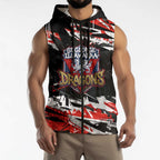 Personalized St. George Illawarra Dragons Sleeveless Zip Hoodie Graffiti Grunge Abstract Urban Street Style Design