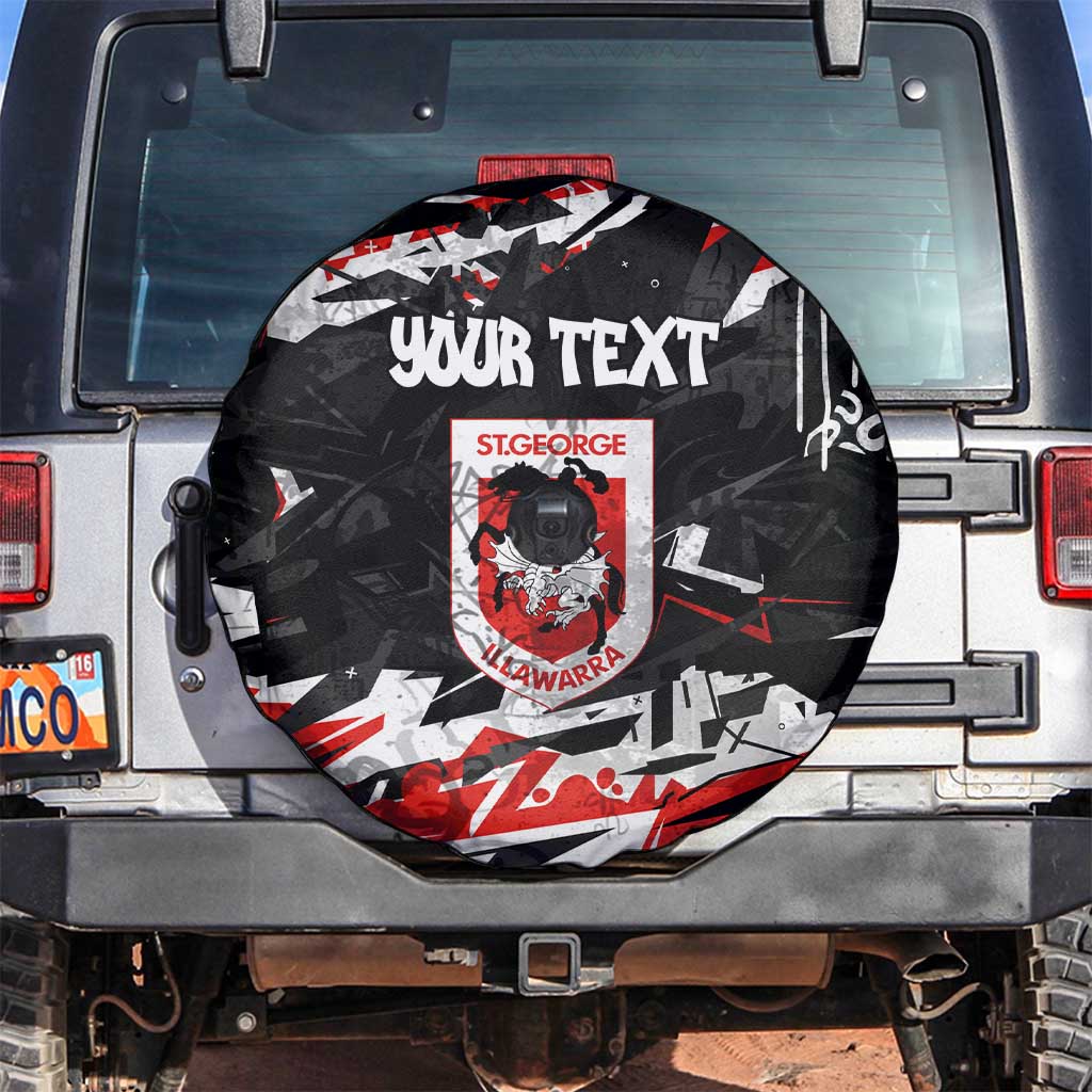 Personalized St. George Illawarra Dragons Spare Tire Cover Graffiti Grunge Abstract Urban Street Style Design