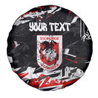 Personalized St. George Illawarra Dragons Spare Tire Cover Graffiti Grunge Abstract Urban Street Style Design