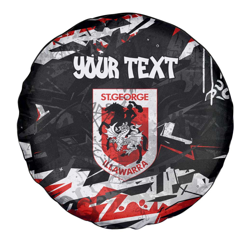 Personalized St. George Illawarra Dragons Spare Tire Cover Graffiti Grunge Abstract Urban Street Style Design