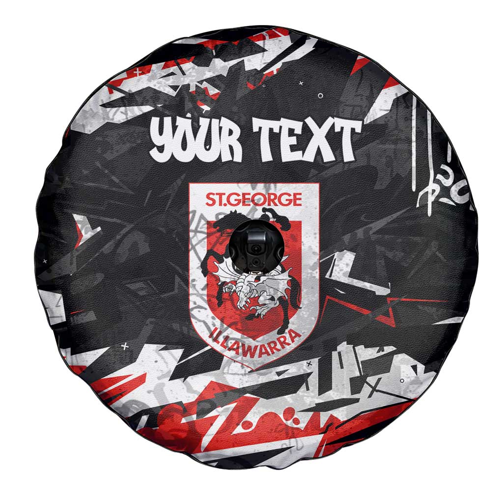 Personalized St. George Illawarra Dragons Spare Tire Cover Graffiti Grunge Abstract Urban Street Style Design