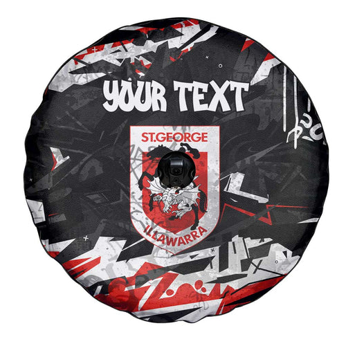 Personalized St. George Illawarra Dragons Spare Tire Cover Graffiti Grunge Abstract Urban Street Style Design