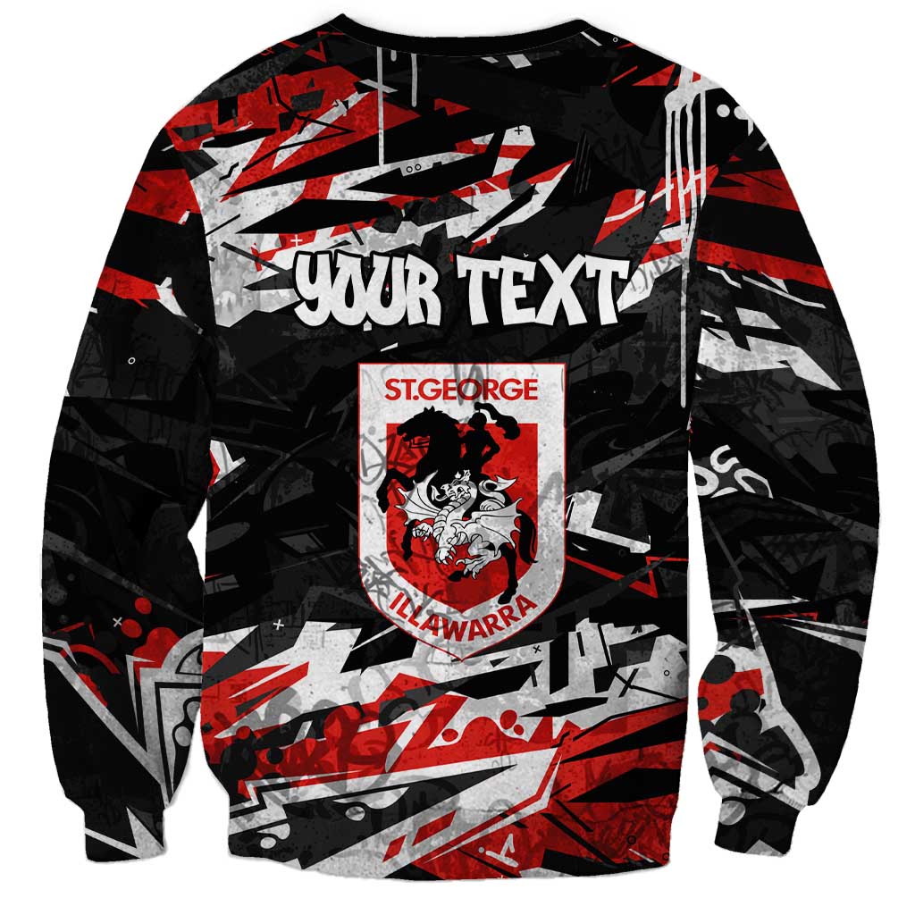 Personalized St. George Illawarra Dragons Sweatshirt Graffiti Grunge Abstract Urban Street Style Design