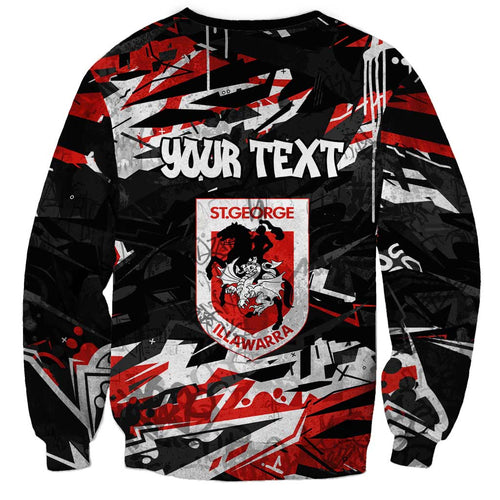 Personalized St. George Illawarra Dragons Sweatshirt Graffiti Grunge Abstract Urban Street Style Design