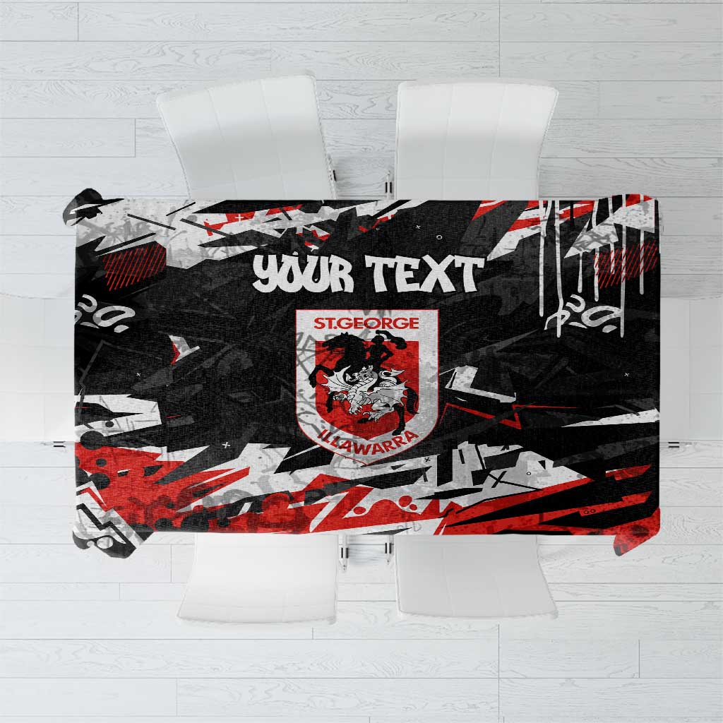 Personalized St. George Illawarra Dragons Tablecloth Graffiti Grunge Abstract Urban Street Style Design