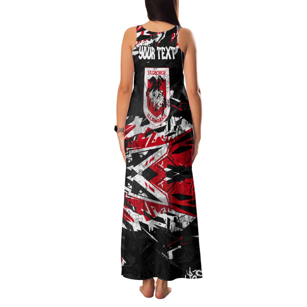 Personalized St. George Illawarra Dragons Tank Maxi Dress Graffiti Grunge Abstract Urban Street Style Design