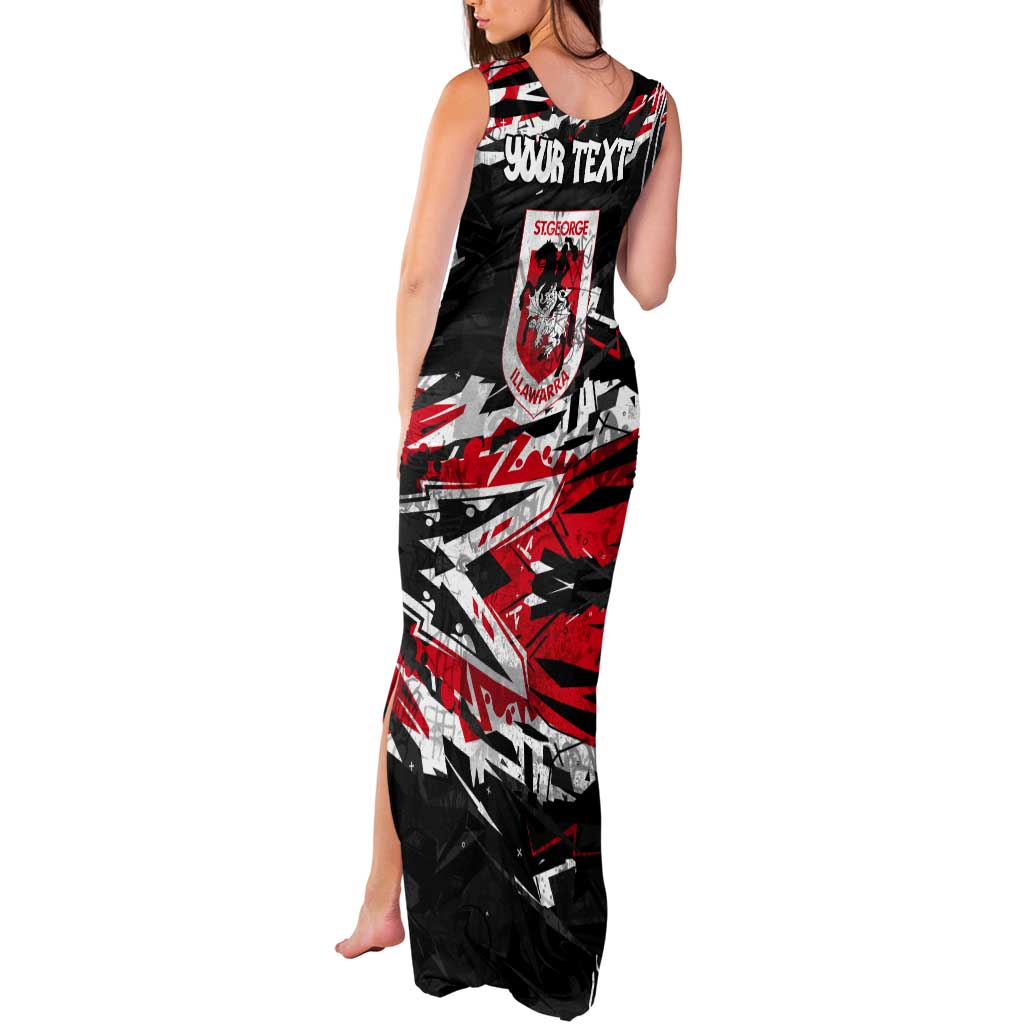 Personalized St. George Illawarra Dragons Tank Maxi Dress Graffiti Grunge Abstract Urban Street Style Design